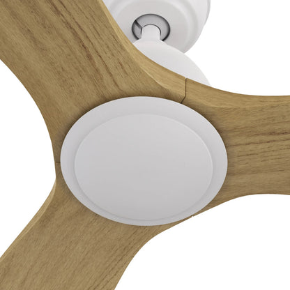 Carro Phoenix 52in 3-Blade Ceiling Fan | Modern White Natural and Solid Wood | Indoor Living Room & Bedroom | 14.1 x 52 x 52 in | Model CFR523K2-N10-WM5-1
