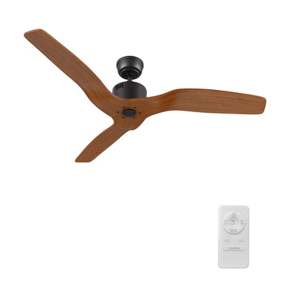 Carro Garnett 52in 3-Blade Ceiling Fan | Modern Black and Solid Wood | Indoor Living Room & Bedroom | 11.8 x 52 x 52 in | Model CFR523K5-N10-BM2-1