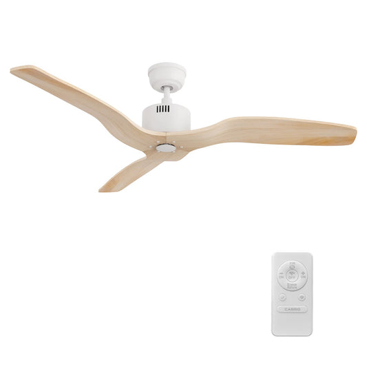Carro Garnett 52in 3-Blade Ceiling Fan | Modern White and Solid Wood | Indoor Living Room & Bedroom | 11.8 x 52 x 52 in | Model CFR523K5-N10-WM5-1