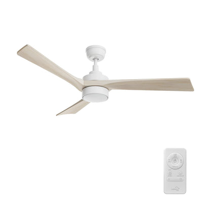 Carro Westbury 52in 3-Blade Ceiling Fan | White Solid Wood Blades | Living Room & Bedroom | 52 x 52 x 14.6 in | Model CFR523M-L11-WM1-1