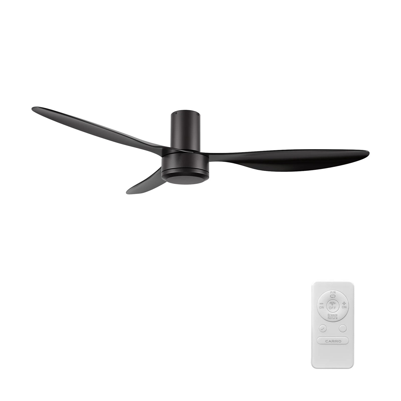 Carro Isola 52in 3-Blade Ceiling Fan | Black ABS Blades | Living Room & Bedroom | 52 x 52 x 10 in | Model CFR523N4-N10-B2-1-FM