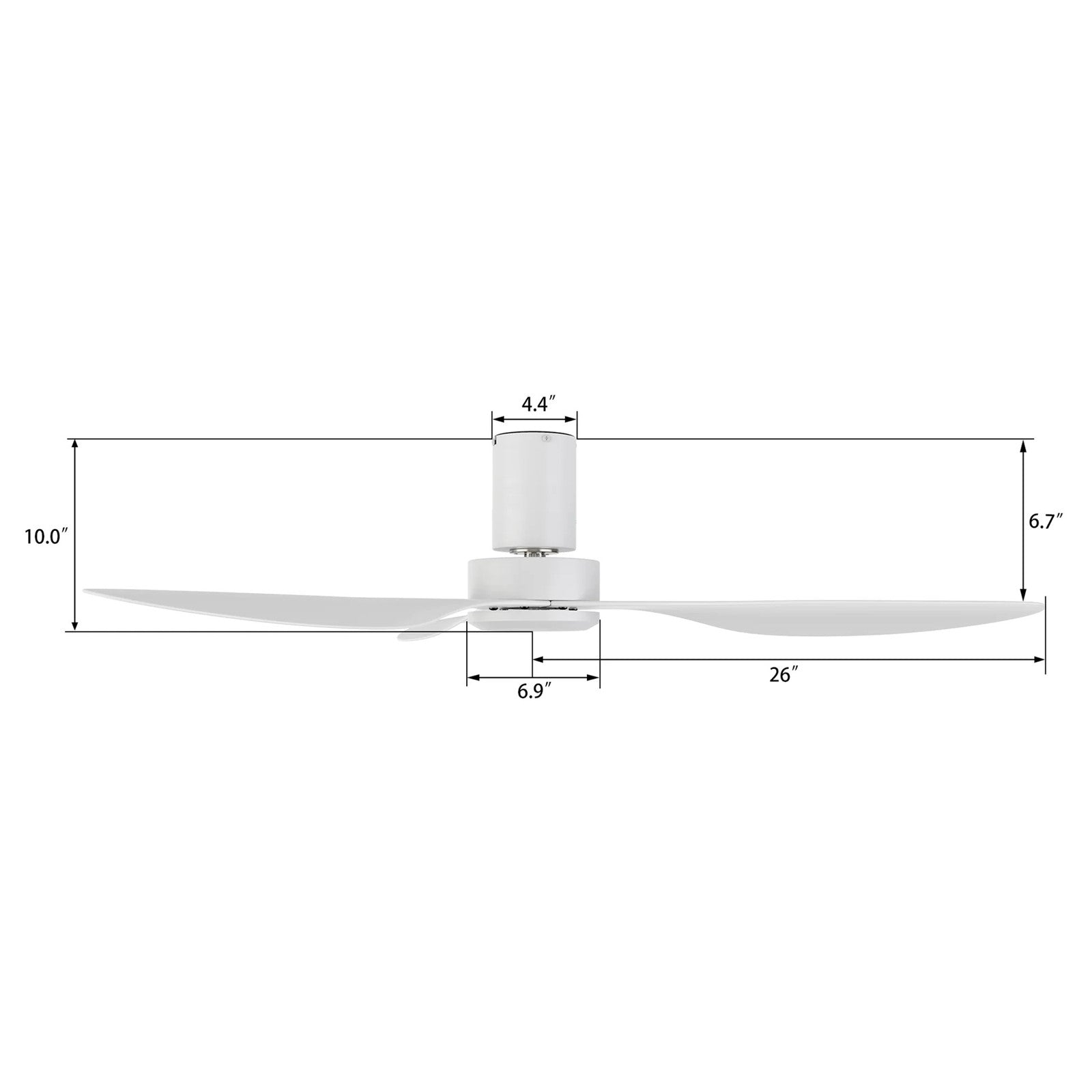 Carro Isola 52in 3-Blade Ceiling Fan | White Plywood Blades and White Finish | Living Room & Bedroom | 52 x 52 x 10 in | Model CFR523N4-N10-W1-1-FM