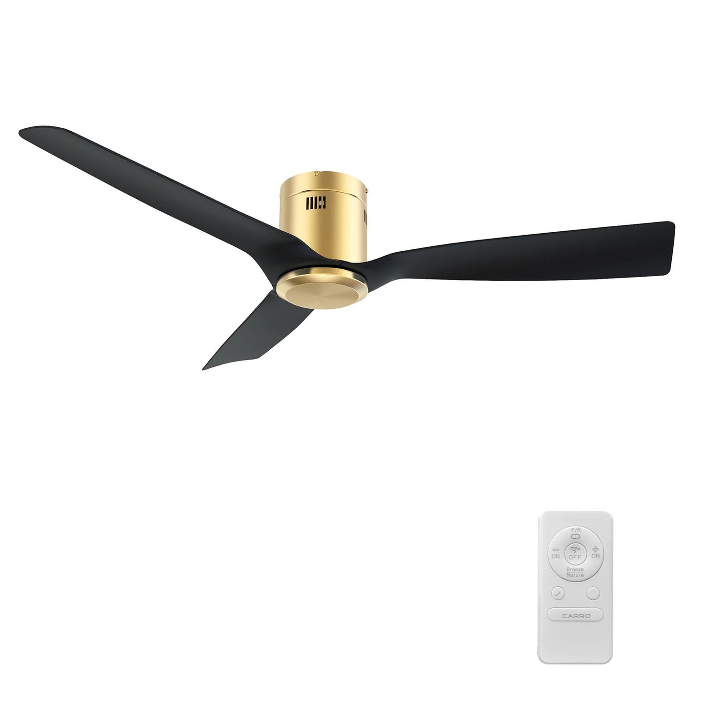 Carro Skara 52in 3-Blade Ceiling Fan | Gold Glass Fiber Reinforced Polypropylene Blades and Gold Finish | Living Room & | Model CFR523P-N10-G2-1-FM
