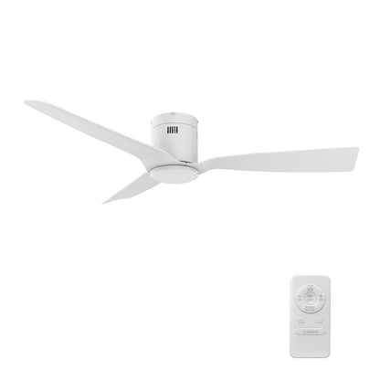 Carro Skara 52in Flush Mount Ceiling Fan | White Glass Fiber Reinforced Polypropylene Blades | Large Living Room & Bedroom | Model CFR523P-N10-W1-1-FM
