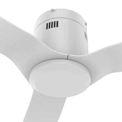 Carro Skara 52in Flush Mount Ceiling Fan | White Glass Fiber Reinforced Polypropylene Blades | Large Living Room & Bedroom | Model CFR523P-N10-W1-1-FM