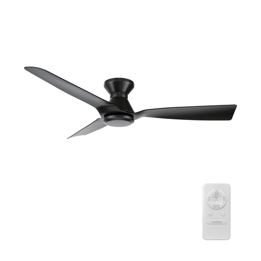 Carro Dalby 52in 3-Blade Ceiling Fan | Black Plywood Blades and Black Finish | Living Room & Bedroom | 52 x 52 x 9.5 in | Model CFR523P1-N20-B2-1-FM