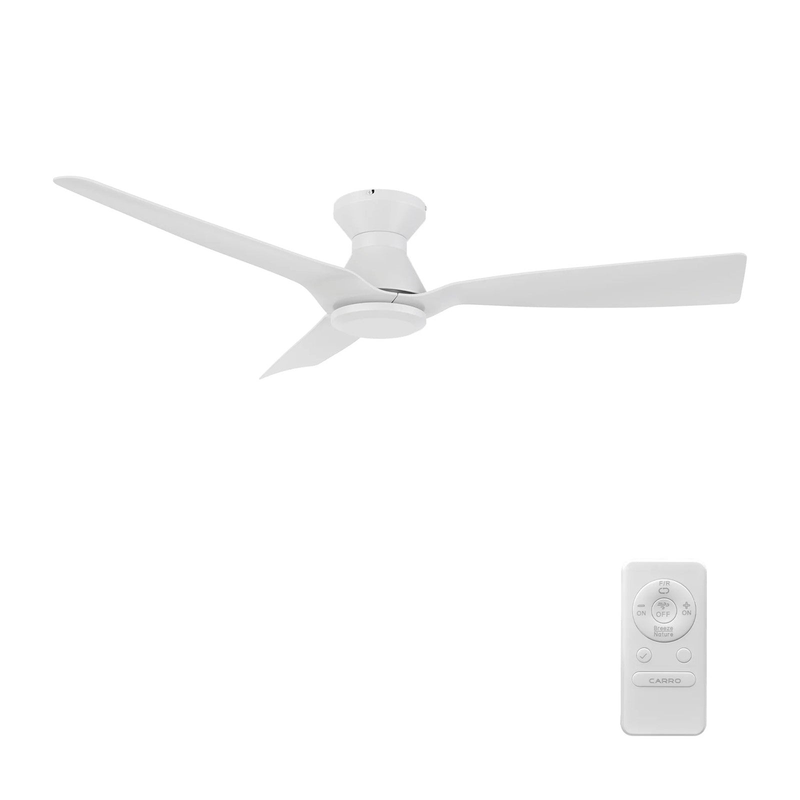 Carro Dalby 52in 3-Blade Ceiling Fan | White Plywood Blades and White Finish | Living Room & Bedroom | 52 x 52 x 9.5 in | Model CFR523P1-N20-W1-1-FM
