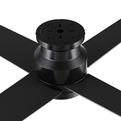 Carro Santana 52in Flush Mount Ceiling Fan with Light | Black Plywood Blades and Integrated 4000K LED | Living Room & Bedroom | Model CFR524E5-L12-B2-1-FM
