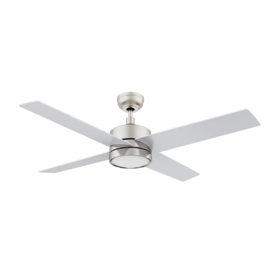 Carro Santana 52in 4-Blade Ceiling Fan | Brushed Nickel Plywood Blades | Living Room & Bedroom | 52 x 52 x 15.1 in | Model CFR524E5-L12-SJ-1