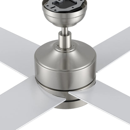Carro Santana 52in 4-Blade Ceiling Fan | Brushed Nickel Plywood Blades | Living Room & Bedroom | 52 x 52 x 15.1 in | Model CFR524E5-L12-SJ-1