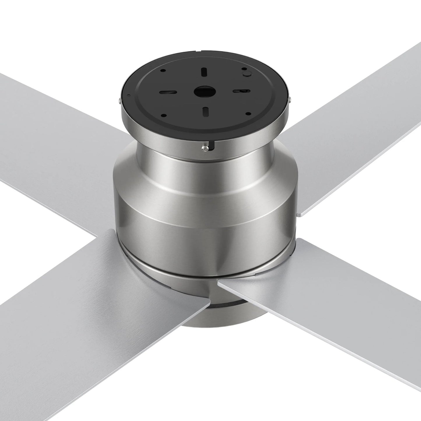 Carro Santana 52in Flush Mount Ceiling Fan | Brushed Nickel Plywood Blades | Low Ceilings & Bedrooms | 52 x 52 x 11 in | Model CFR524E5-L12-SJ-1-FM