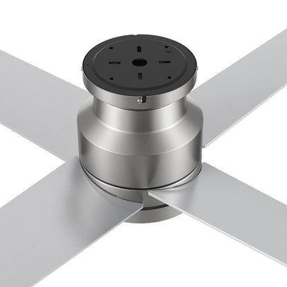 Carro Santana 52in Flush Mount Ceiling Fan | Brushed Nickel Plywood Blades | Low Ceilings & Bedrooms | 52 x 52 x 11 in | Model CFR524E5-L12-SJ-1-FM