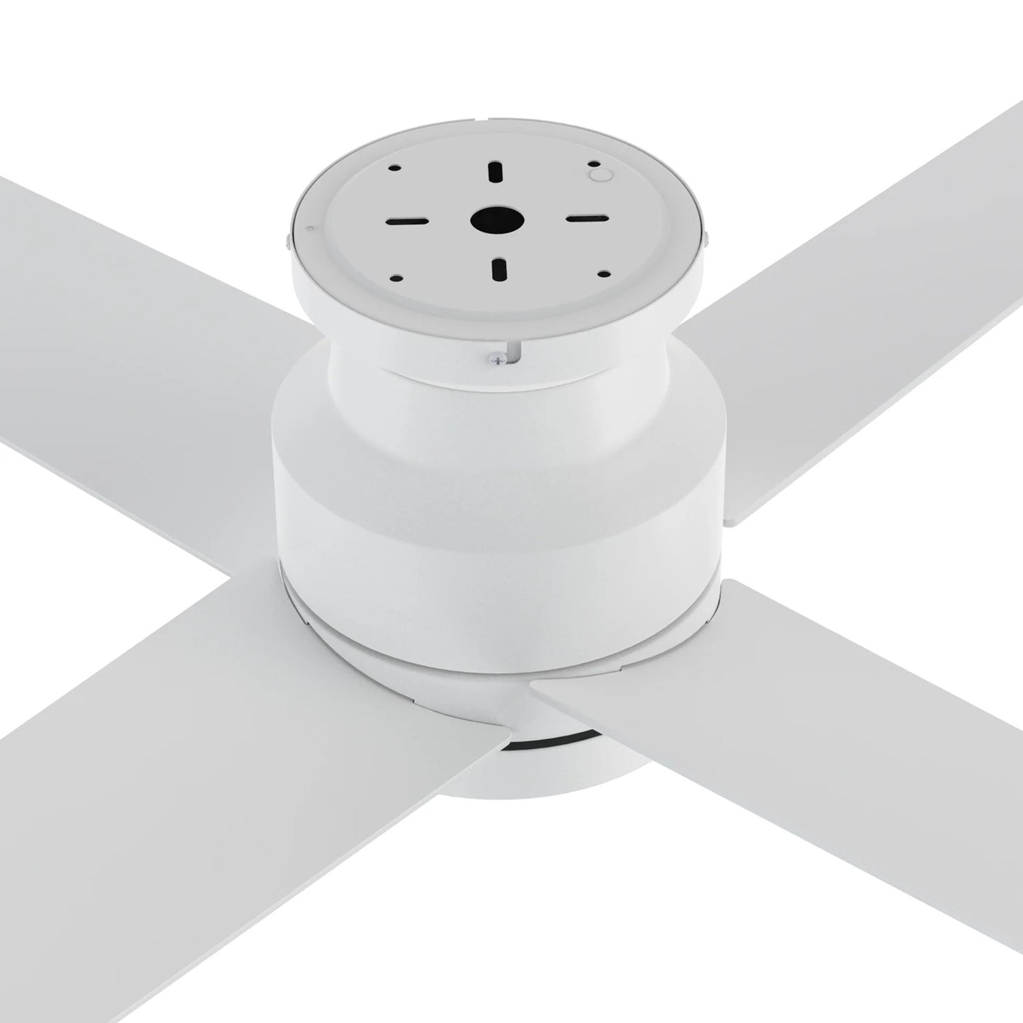 Carro Santana 52in Flush Mount Ceiling Fan | White Plywood Blades | Low Ceilings & Bedrooms | 52 x 52 x 11 in | Model CFR524E5-L12-W1-1-FM