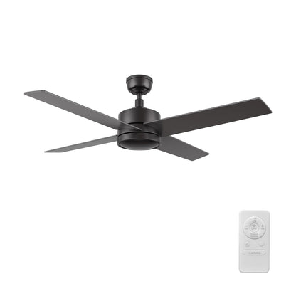 Carro Santana 52in 4-Blade Ceiling Fan | Modern Black Plywood Blades | Living Room & Bedroom | 52 x 52 x 15.1 in | Model CFR524E5-N10-B2-1