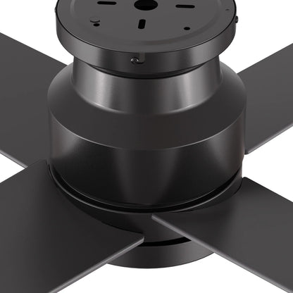 Carro Santana 52in 4-Blade Flush Mount Ceiling Fan | Modern Black Plywood Blades | Living Room & Bedroom | 52 x 52 x 11 in | Model CFR524E5-N10-B2-1-FM