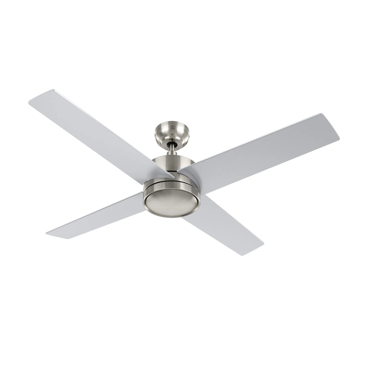 Carro Santana 52in 4-Blade Ceiling Fan | Modern Brushed Nickel Plywood Blades | Living Room & Bedroom | 52 x 52 x 15.1 in | Model CFR524E5-N10-SJ-1