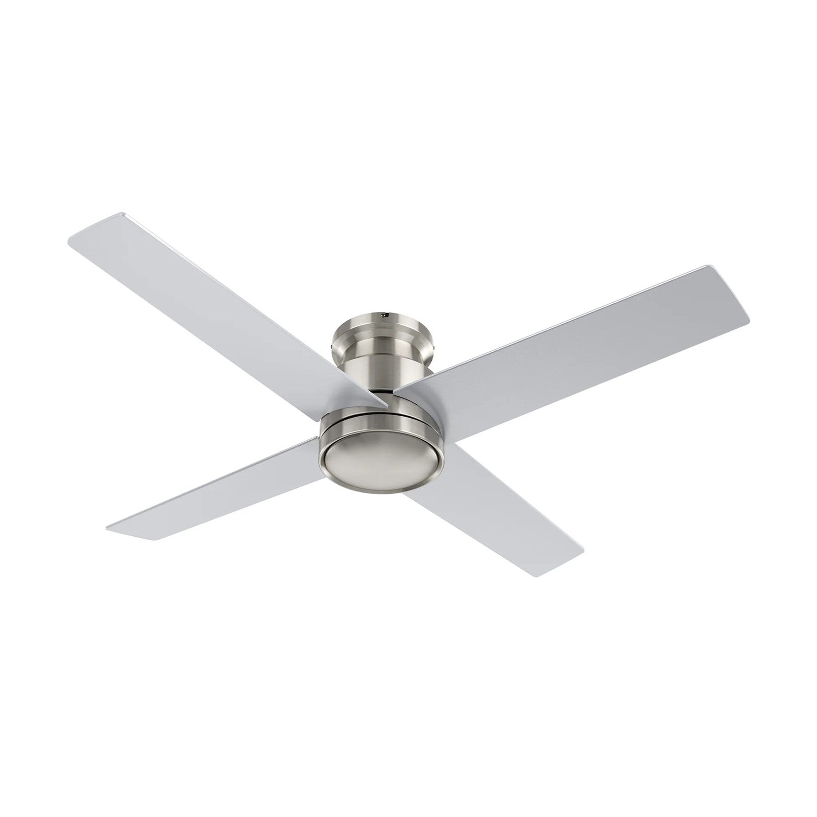 Carro Santana 52in 4-Blade Flush Mount Ceiling Fan | Modern Brushed Nickel Plywood Blades | Living Room & Bedroom | 52 x 52 x | Model CFR524E5-N10-SJ-1-FM
