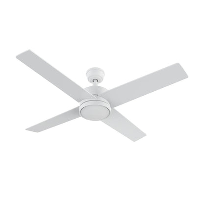 Carro Santana 52in 4-Blade Ceiling Fan | White Plywood Blades and White Finish | Living Room & Bedroom | 52 x 52 x 15.1 in | Model CFR524E5-N10-W1-1