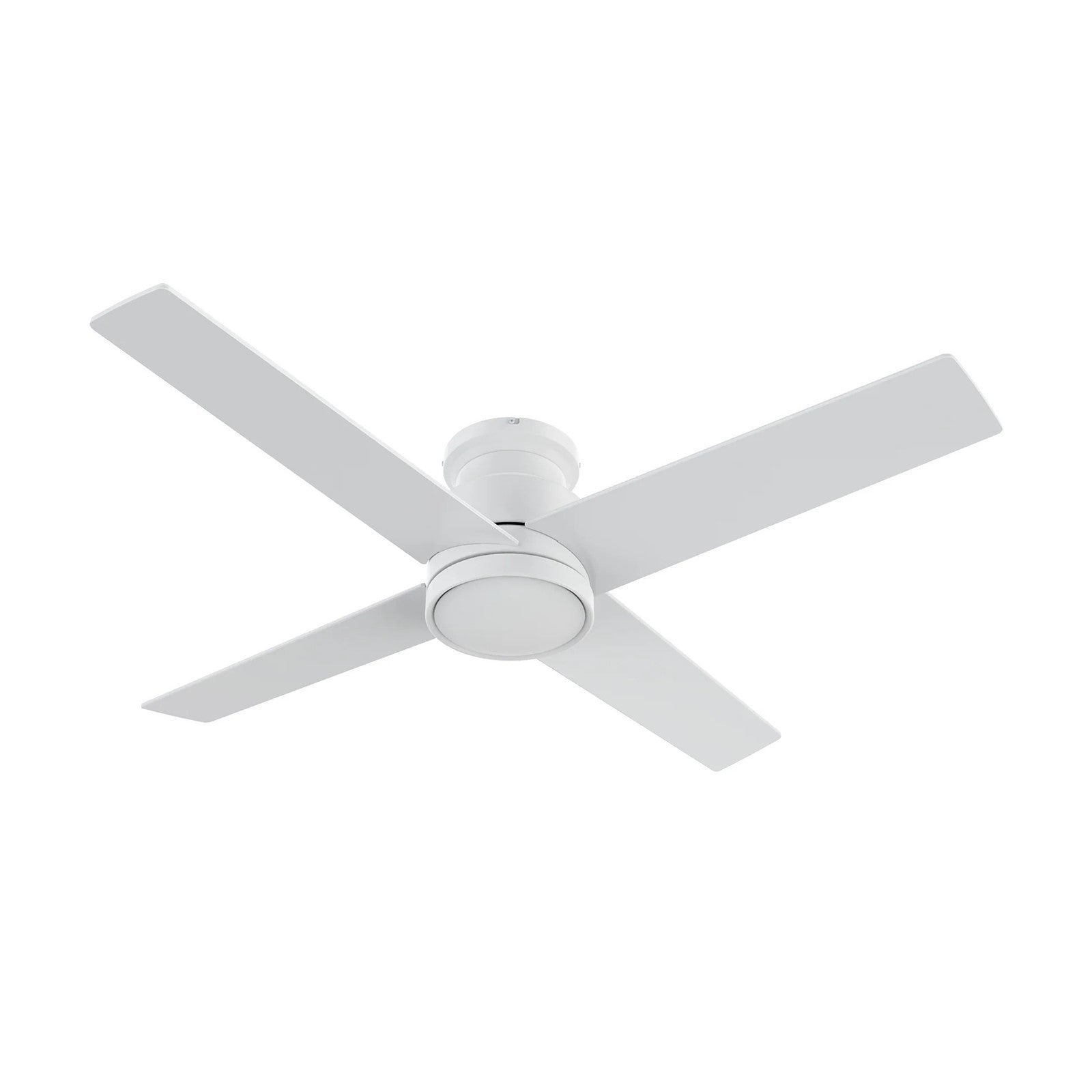 Carro Santana 52in 4-Blade Flush Mount Ceiling Fan | White Plywood Blades and White Finish | Low Ceilings & Bedrooms | 52 x | Model CFR524E5-N10-W1-1-FM