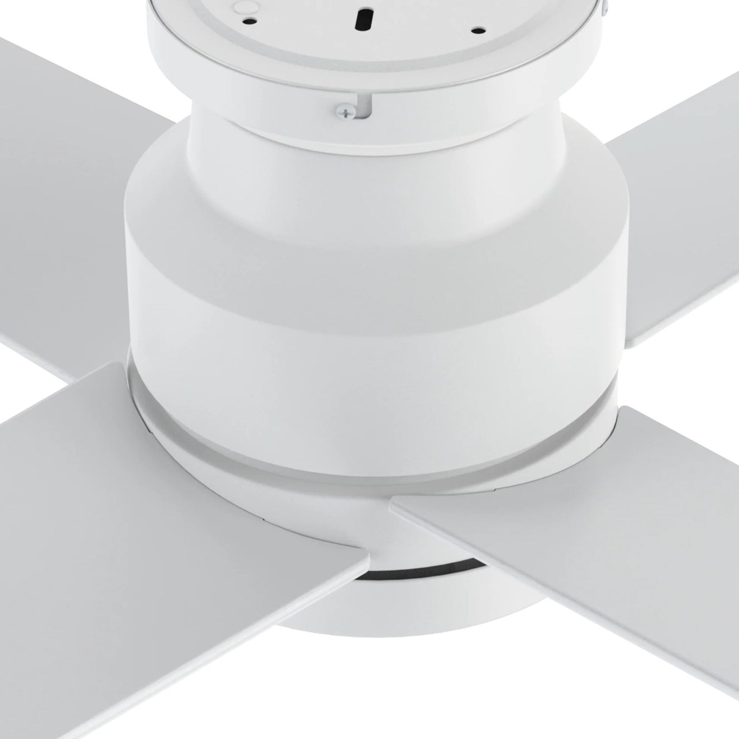 Carro Santana 52in 4-Blade Flush Mount Ceiling Fan | White Plywood Blades and White Finish | Low Ceilings & Bedrooms | 52 x | Model CFR524E5-N10-W1-1-FM