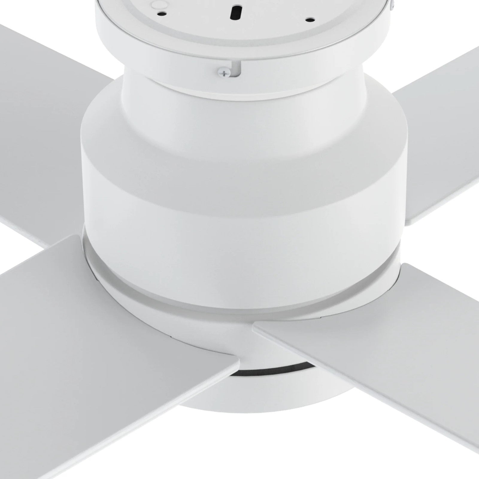 Carro Santana 52in 4-Blade Flush Mount Ceiling Fan | White Plywood Blades and White Finish | Low Ceilings & Bedrooms | 52 x | Model CFR524E5-N10-W1-1-FM