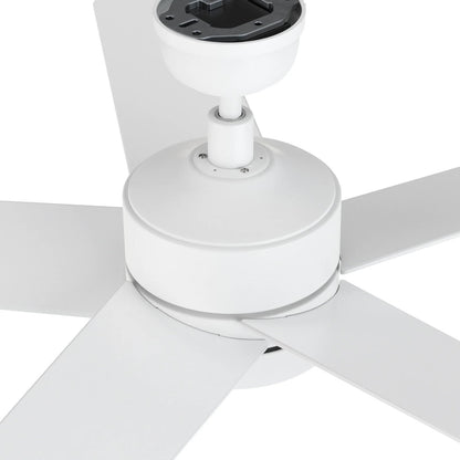 Carro Santana 52in Ceiling Fan | White Plywood Blades and Integrated LED | Living Room & Bedroom | 52 x 52 x 15 in | Model CFR525E5-L11-W1-1
