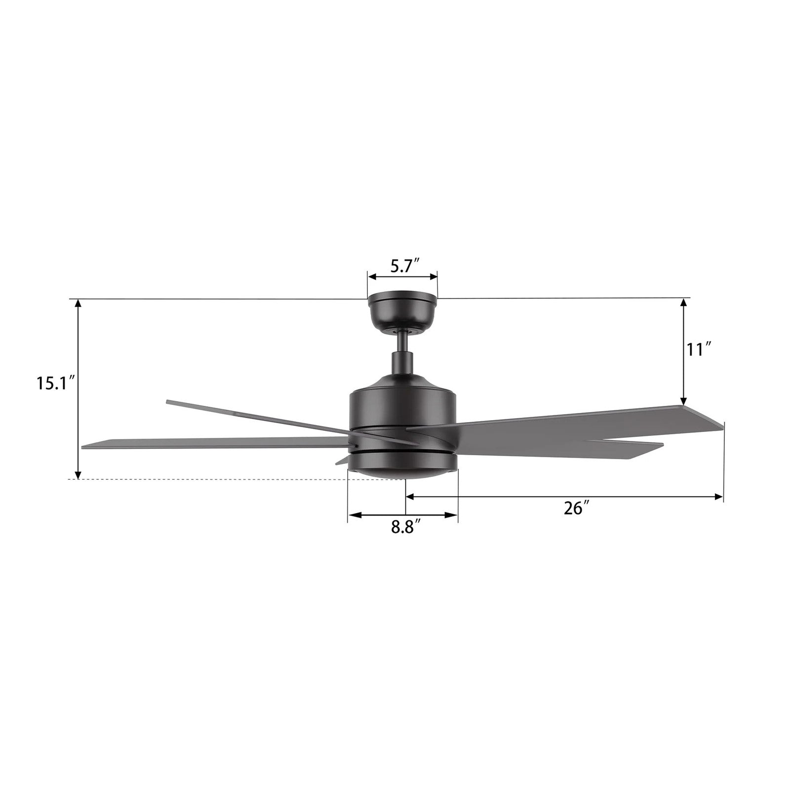 Carro Santana 52in 5-Blade Ceiling Fan | Black Plywood Blades and Remote Control | Living Room & Bedroom | 52 x 52 x 15 in | Model CFR525E5-N10-B2-1