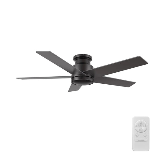 Carro Santana 52in 5-Blade Flush Mount Ceiling Fan | Black Plywood Blades and Remote Control | Living Room & Bedroom | 52 x | Model CFR525E5-N10-B2-1-FM