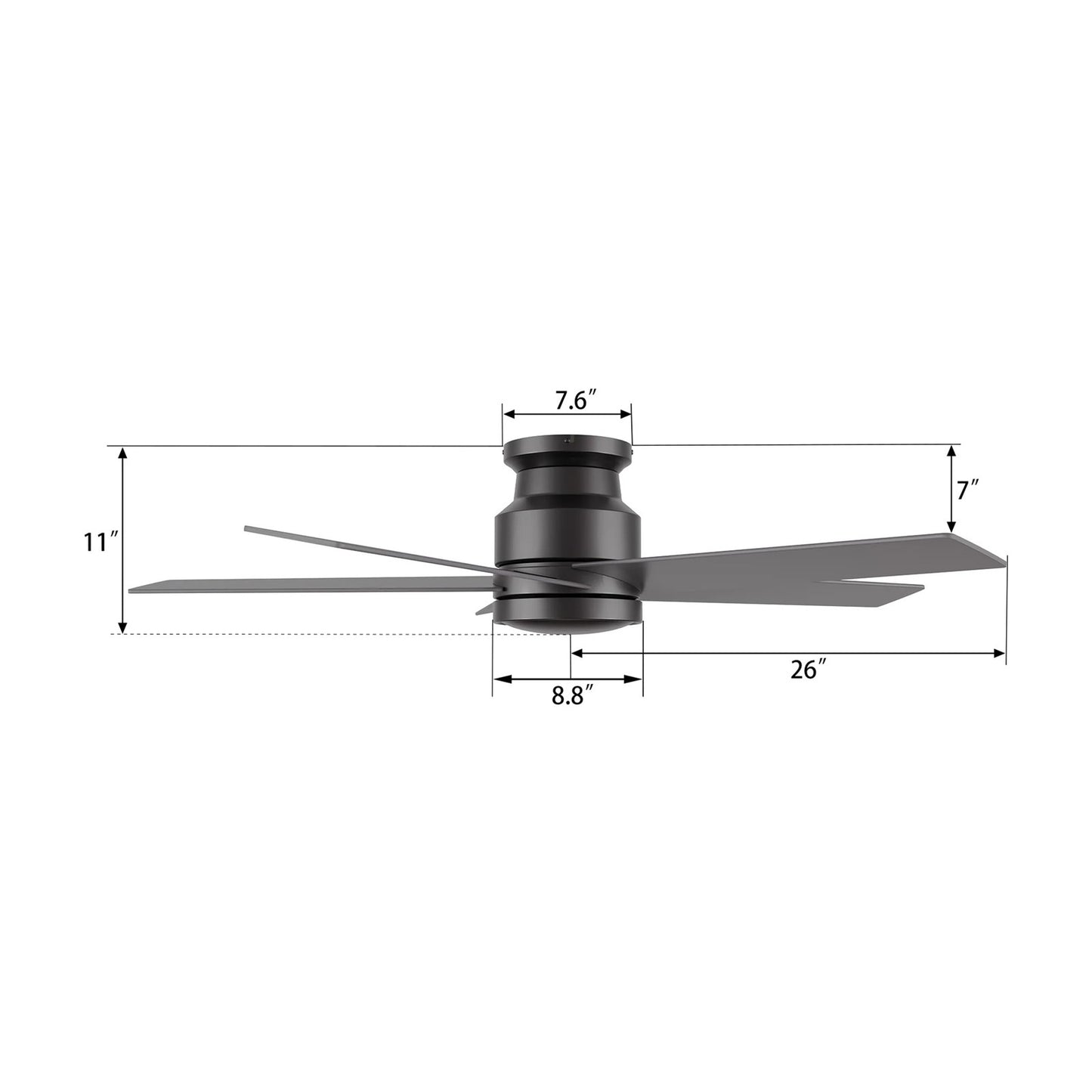 Carro Santana 52in 5-Blade Flush Mount Ceiling Fan | Black Plywood Blades and Remote Control | Living Room & Bedroom | 52 x | Model CFR525E5-N10-B2-1-FM