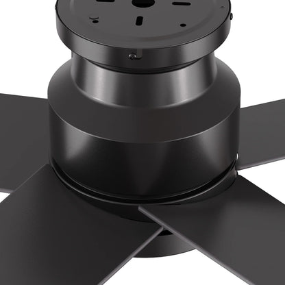 Carro Santana 52in 5-Blade Flush Mount Ceiling Fan | Black Plywood Blades and Remote Control | Living Room & Bedroom | 52 x | Model CFR525E5-N10-B2-1-FM