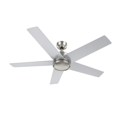 Carro Santana 52in 5-Blade Ceiling Fan | Brushed Nickel Plywood Blades and Remote Control | Living Room & Bedroom | 52 x 52 x 15 | Model CFR525E5-N10-SJ-1