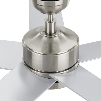 Carro Santana 52in 5-Blade Ceiling Fan | Brushed Nickel Plywood Blades and Remote Control | Living Room & Bedroom | 52 x 52 x 15 | Model CFR525E5-N10-SJ-1