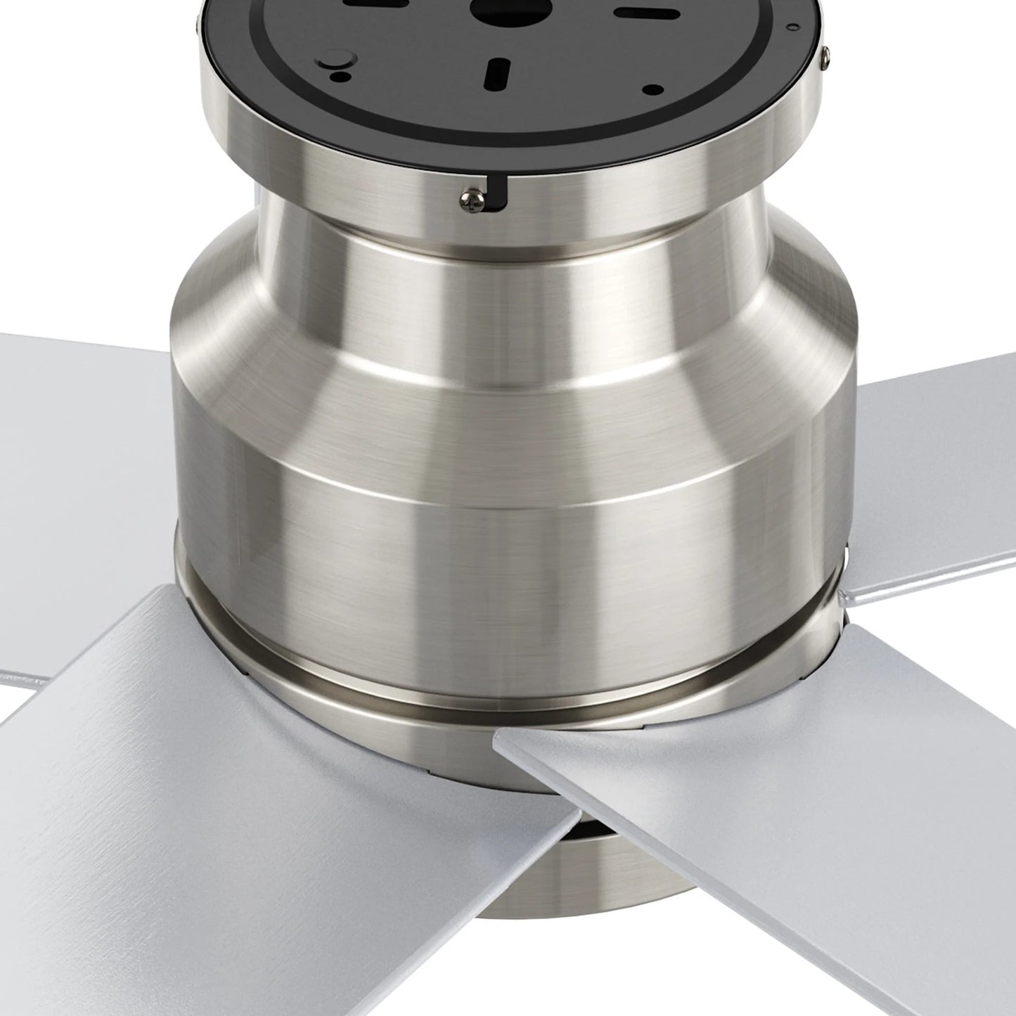 Carro Santana 52in 5-Blade Flush Mount Ceiling Fan | Modern Brushed Nickel and Plywood | Living Room & Bedroom | 52 x 52 x 11 | Model CFR525E5-N10-SJ-1-FM