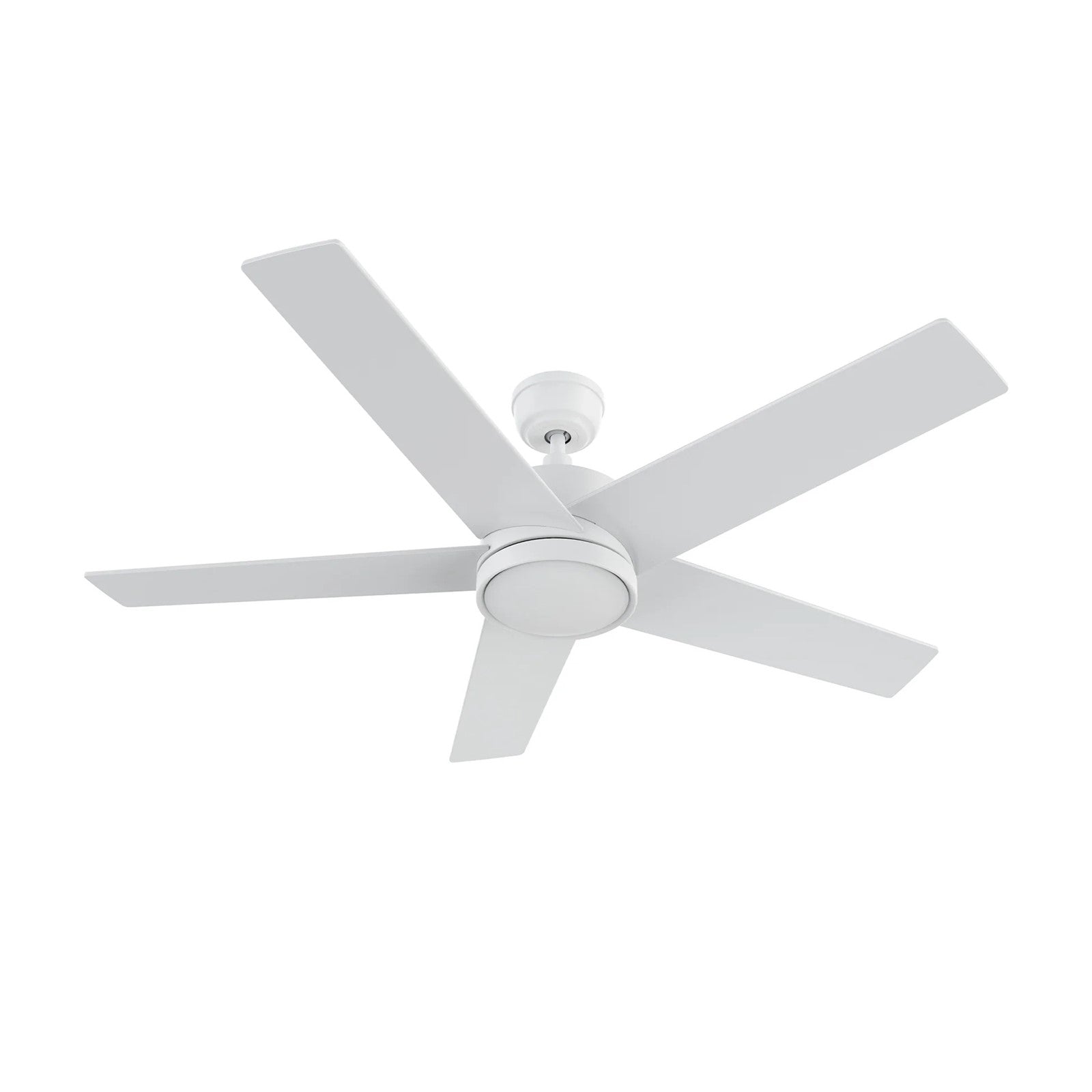 Carro Santana 52in 5-Blade Ceiling Fan | Modern White and Plywood | Living Room & Bedroom | 52 x 52 x 15 in | Model CFR525E5-N10-W1-1