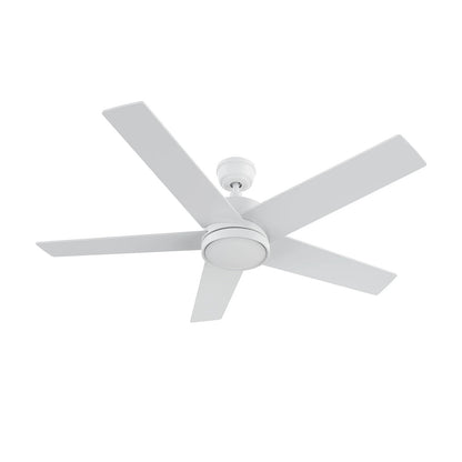 Carro Santana 52in 5-Blade Ceiling Fan | Modern White and Plywood | Living Room & Bedroom | 52 x 52 x 15 in | Model CFR525E5-N10-W1-1