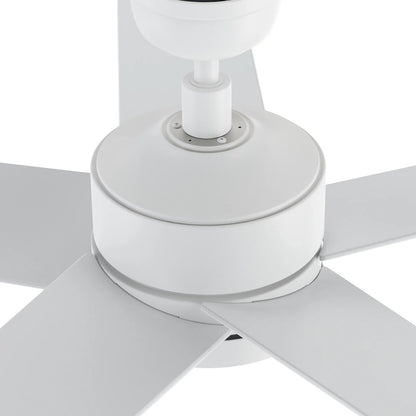 Carro Santana 52in 5-Blade Ceiling Fan | Modern White and Plywood | Living Room & Bedroom | 52 x 52 x 15 in | Model CFR525E5-N10-W1-1