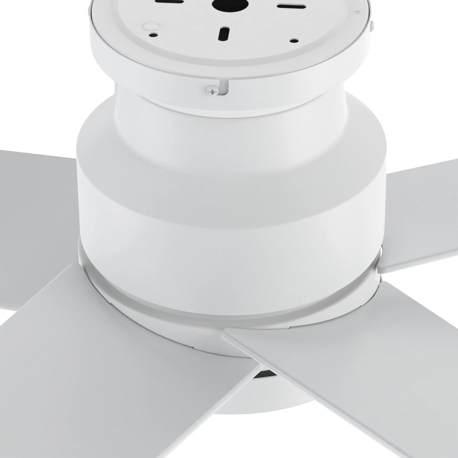 Carro Santana 52in 5-Blade Flush Mount Ceiling Fan | Modern White and Plywood | Living Room & Bedroom | 52 x 52 x 11 in | Model CFR525E5-N10-W1-1-FM