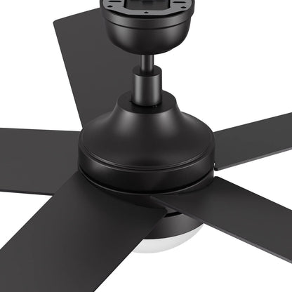 Carro Kimball 52in 5-Blade Ceiling Fan | Modern Black and Plywood | Living Room & Bedroom | 52 x 52 x 16.9 in | Model CFR525E6-L11-B2-1