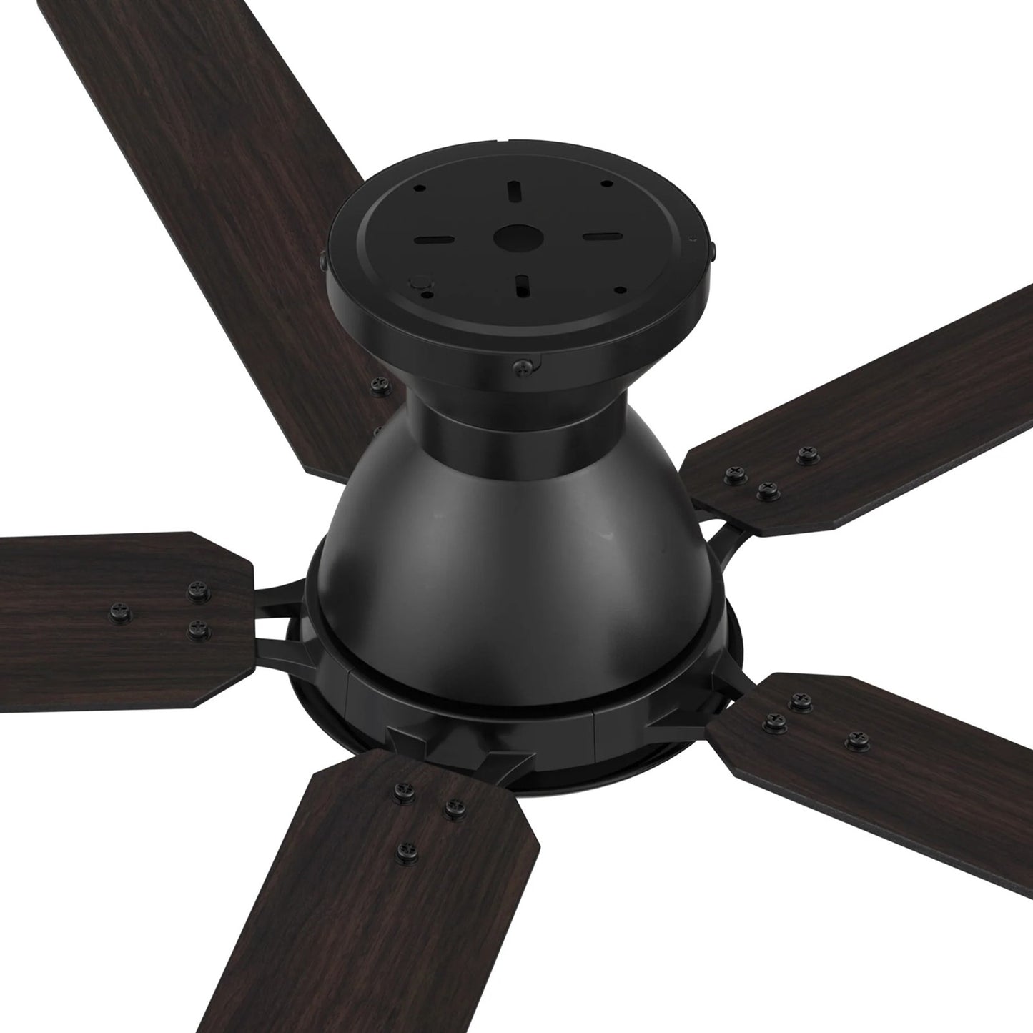 Carro Dunkirk 52in 5-Blade Flush Mount Ceiling Fan | Black Barnwood Plywood Blades | Indoor Living Room & Bedroom | 52 x 52 x | Model CFR525J-N10-BG-1-FM