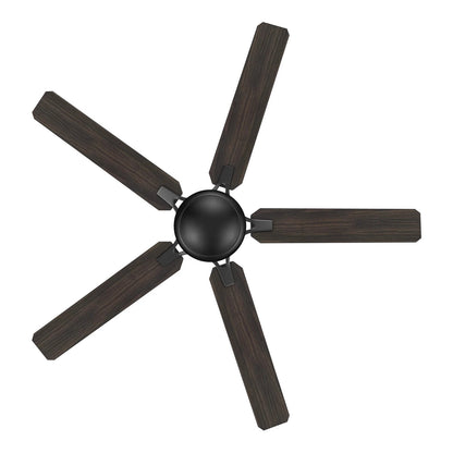 Carro Dunkirk 52in 5-Blade Flush Mount Ceiling Fan | Black Barnwood Plywood Blades | Indoor Living Room & Bedroom | 52 x 52 x | Model CFR525J-N10-BG-1-FM