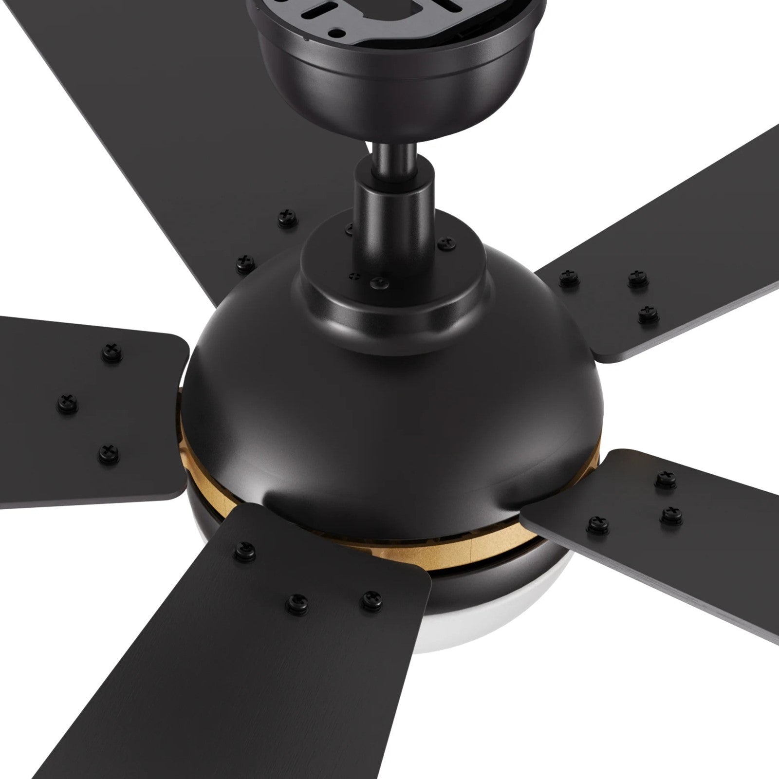 Carro Zelda 52in 5-Blade Ceiling Fan | Black Gold Plywood Blades with Integrated LED | Indoor Living Room & Bedroom | 52 x 52 x | Model CFR525Q4-L11-B2-1G