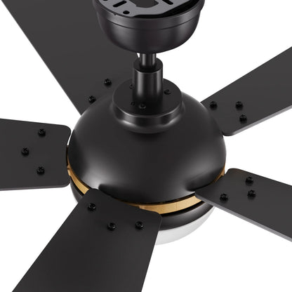 Carro Zelda 52in 5-Blade Ceiling Fan | Black Gold Plywood Blades with Integrated LED | Indoor Living Room & Bedroom | 52 x 52 x | Model CFR525Q4-L11-B2-1G
