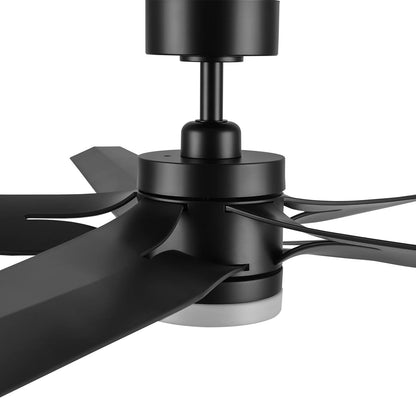 Carro Onyx 52in 5-Blade Ceiling Fan | Black ABS Blades with Integrated LED | Indoor Living Room & Bedroom | 52 x 52 x 15.3 in | Model CFR525T2-L11-B2-1