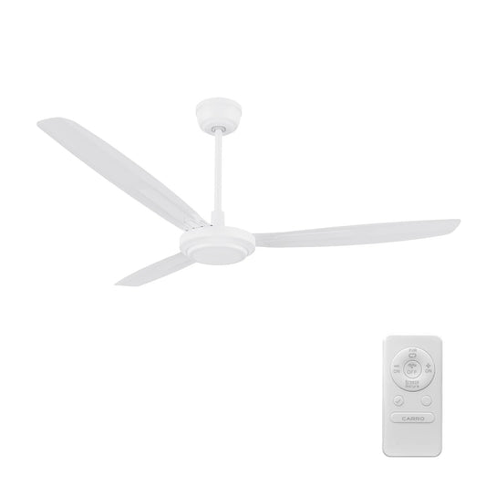 Carro Oberon 56in 3-Blade Ceiling Fan | White Iron Blades and Remote | Living Room & High Ceilings | 18.3 x 56 x 56 in | Model CFR563Z1-N10-W1-1