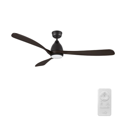 Carro Vienna 60in 3-Blade Ceiling Fan | Modern Black Brown and Solid Wood Blades | Living Room & Bedroom | 60 x 60 x 14.4 in | Model CFR603K3-L11-BM4-1