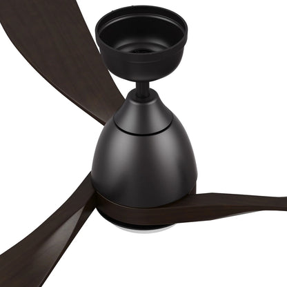 Carro Vienna 60in 3-Blade Ceiling Fan | Modern Black Brown and Solid Wood Blades | Living Room & Bedroom | 60 x 60 x 14.4 in | Model CFR603K3-L11-BM4-1