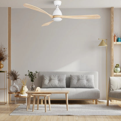 Carro Vienna 60in 3-Blade Ceiling Fan | Modern White and Solid Wood Blades | Living Room & Bedroom | 60 x 60 x 14.4 in | Model CFR603K3-L11-WM5-1