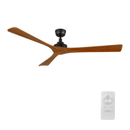 Carro Athena 60in 3-Blade Ceiling Fan | Modern Black Antique Walnut and Solid Wood Blades | Living Room & Bedroom | 60 x 60 x | Model CFR603K4-N10-BM2-1