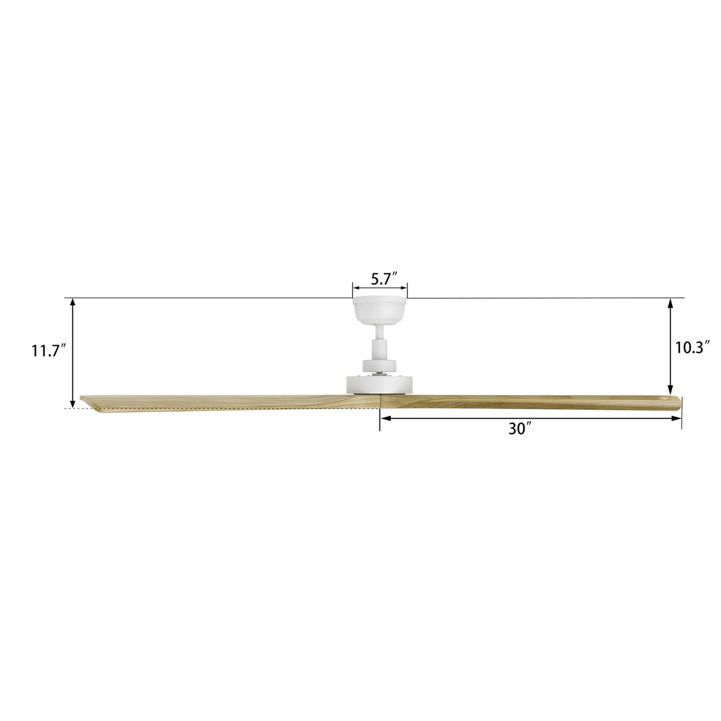 Carro Athena 60in 3-Blade Ceiling Fan | Modern White and Solid Wood Blades | Living Room & Bedroom | 60 x 60 x 11.7 in | Model CFR603K4-N10-WM5-1