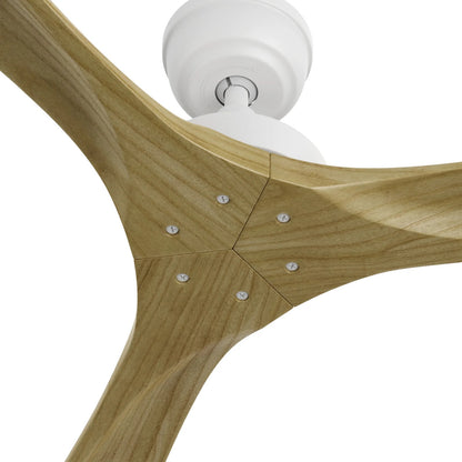 Carro Athena 60in 3-Blade Ceiling Fan | Modern White and Solid Wood Blades | Living Room & Bedroom | 60 x 60 x 11.7 in | Model CFR603K4-N10-WM5-1